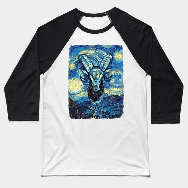 Aries Van Gogh Style Baseball T-Shirt by todos